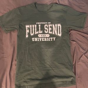 Nelk Full Send University Small Green tee
